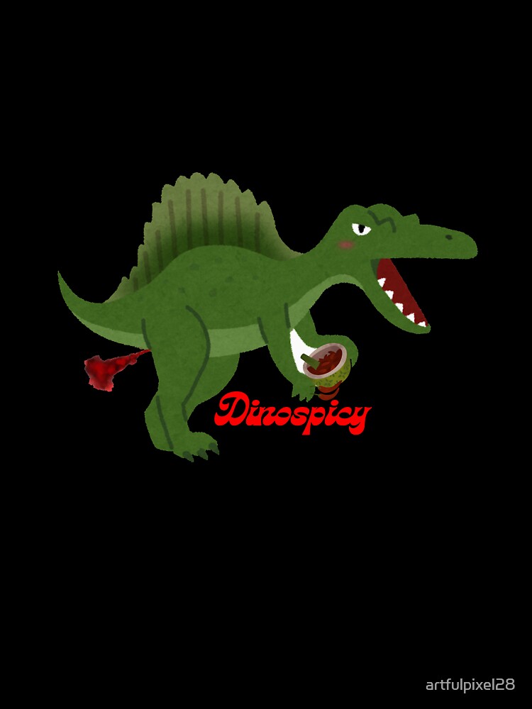Dinospicy – Funny Spicy Dinosaur Illustration by Design by Anthony