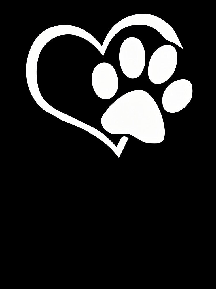 Dog Puppy Shirt - I Love Dogs Paw Print Heart Cute Women Men by OlyvieArt