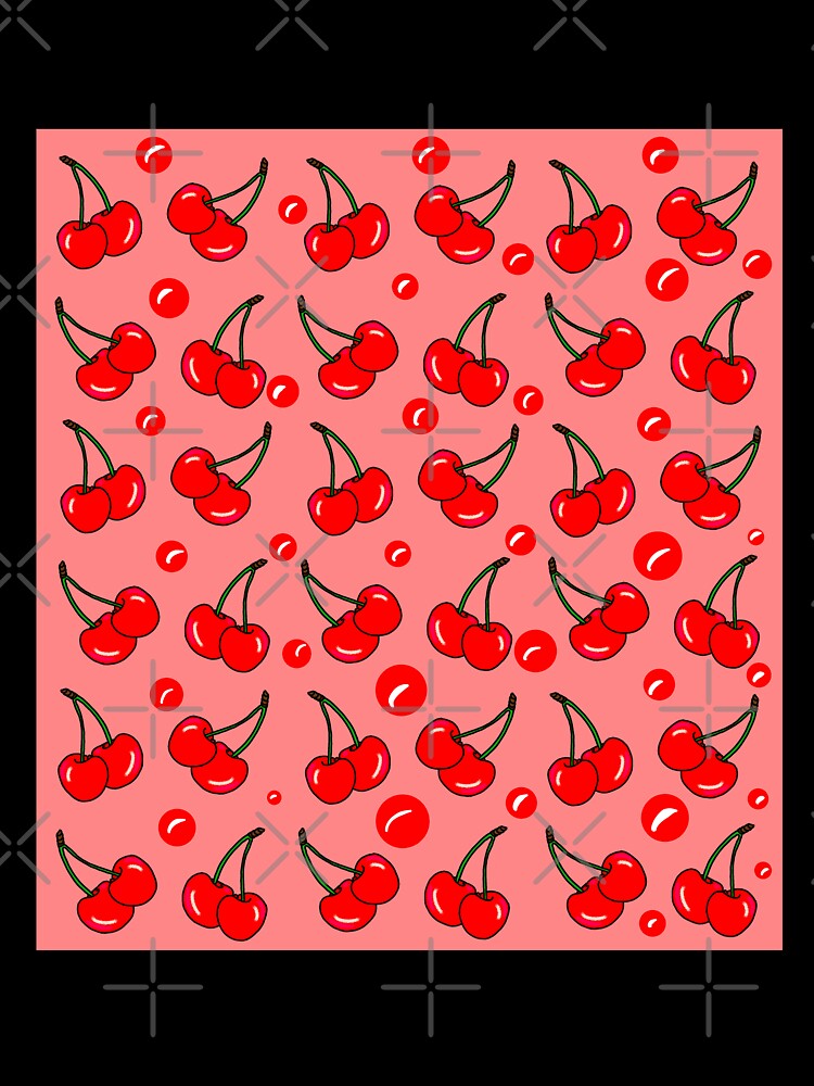Abstract Tropical Fruits Pattern | Cute Red Cherry Seamless Pattern by Swati's Digital Den