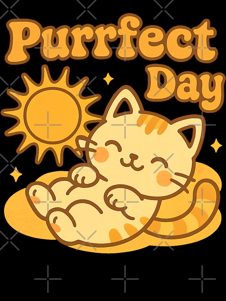 Chill Cat in Sunshine Retro Illustration by ArtDesignTp