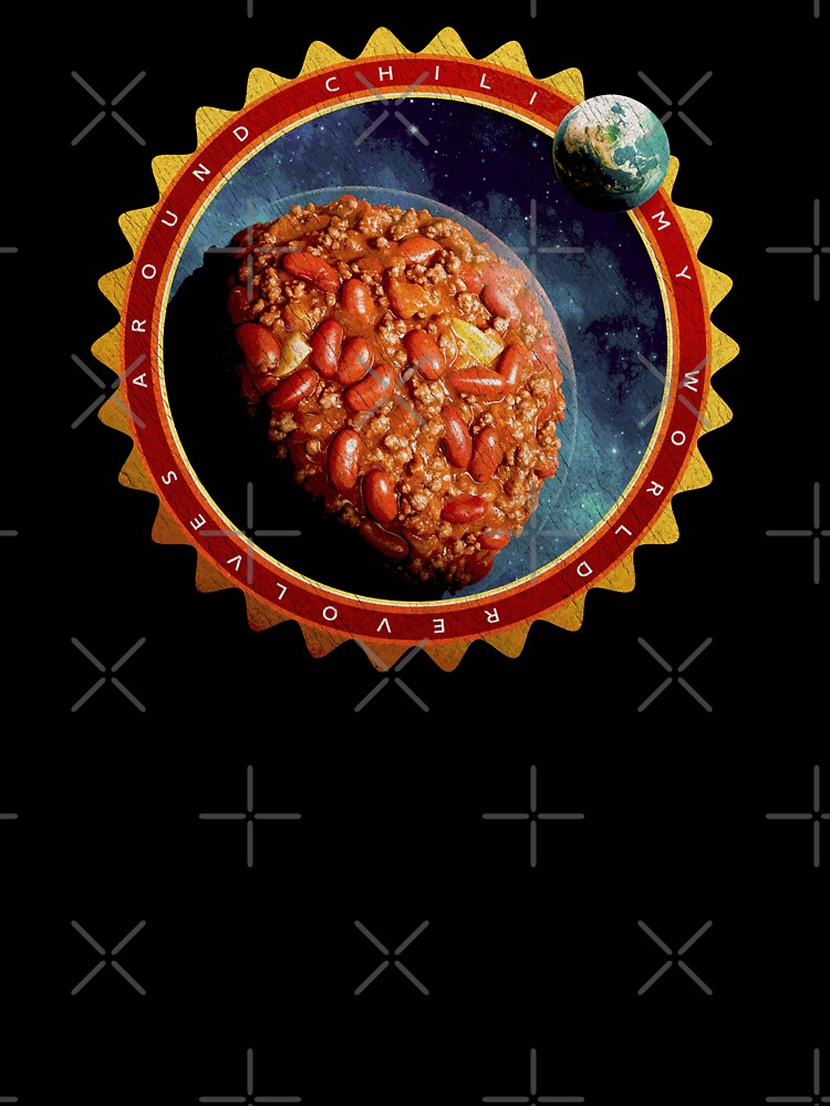 My World Revolves Around Chili – Funny Food Planet Tee by Spaabus