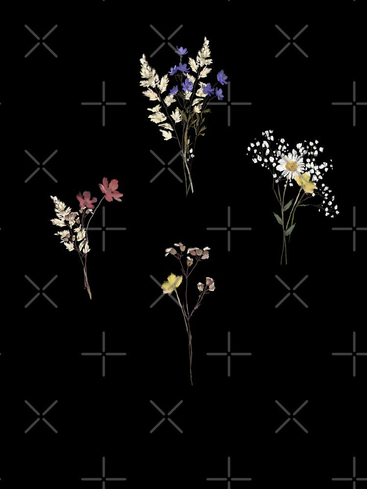 Delicate Meadow Wildflowers on Beige by tanjica