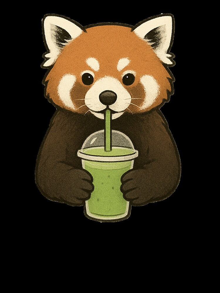 drink matcha with Red Panda by Ach&Koor
