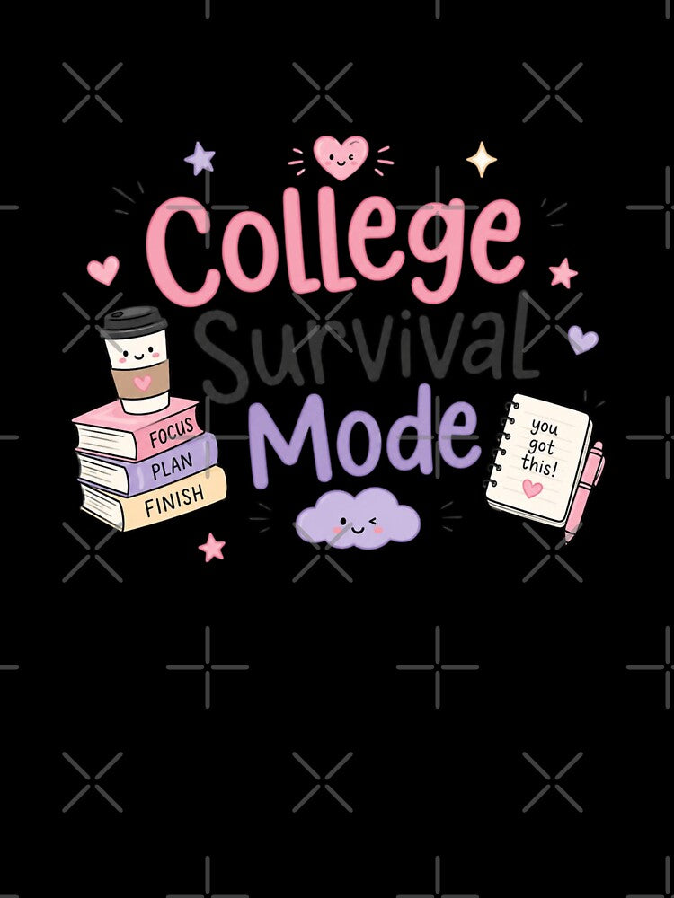 College Survival Mode Cute Kawaii Student Aesthetic Sticker by Sanika arts