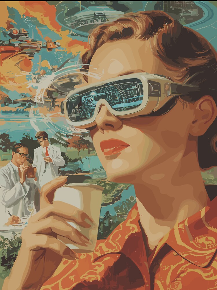 Morning Coffee in Virtual Reality - 60s Retrofuturism by bapupa