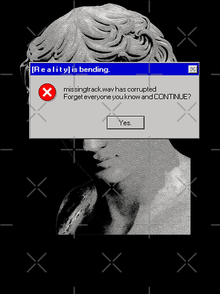 Aesthetic Statue with an error message. Reality is bending design by D-C-Designs