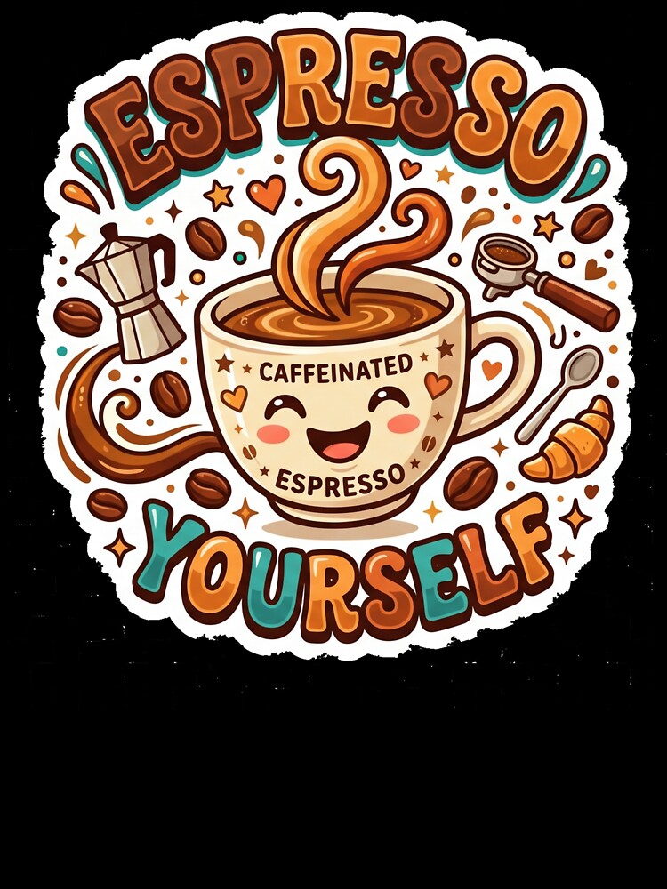 Espresso Yourself Funny Coffee Lover Design by Pixel Analytics