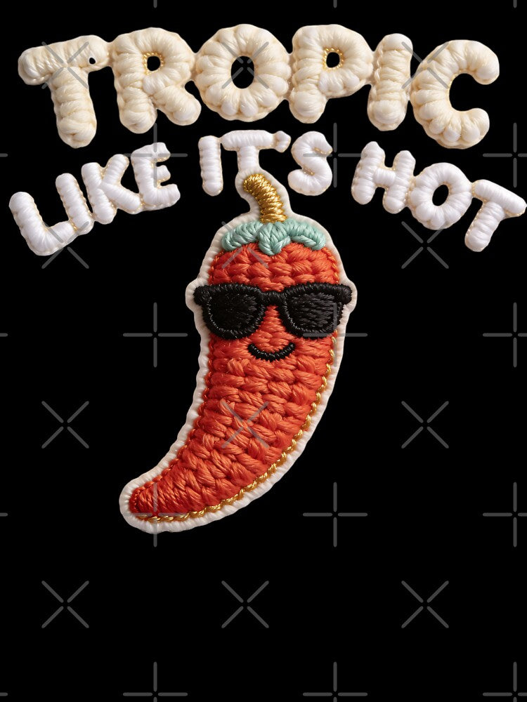 Funny Chili Pepper Tropic Like It's Hot by Moss and Moon Studio