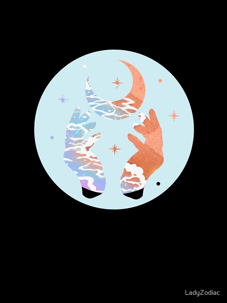 Cosmic Hands on the Blue Beachy Ocean by LadyZodiac