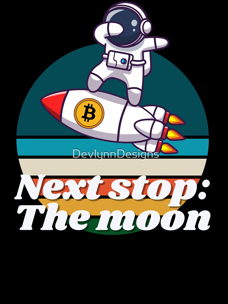 Fun Retro Crypto Astronaut | Crypto Lover Gift  | Fun Bitcoin by DevlynnDesigns