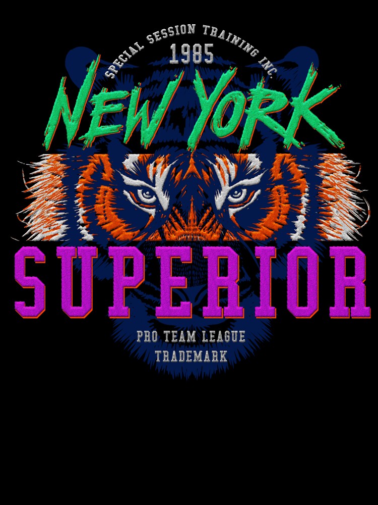 tiger new york superior - embroidery iron patch textured graphic artwork by hayrpictures