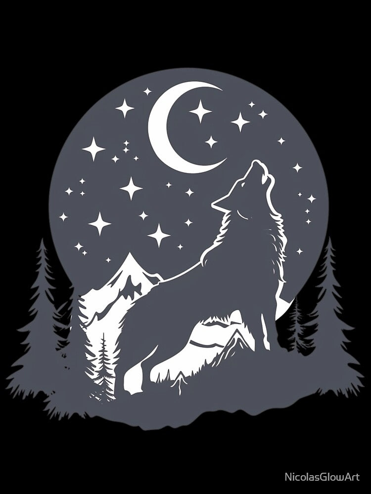Howling Wolf Outdoor by NicolasGlowArt
