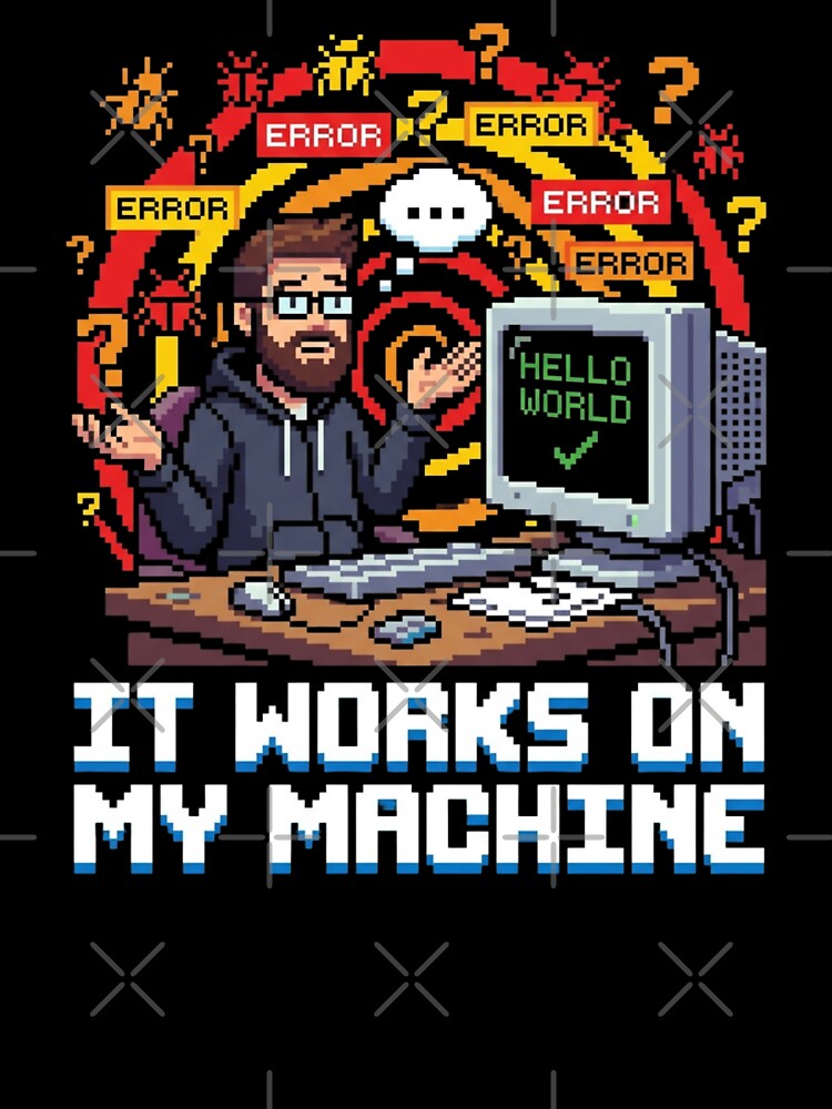 It Works On My Machine Funny Pixel Art for Developer by chattsuede