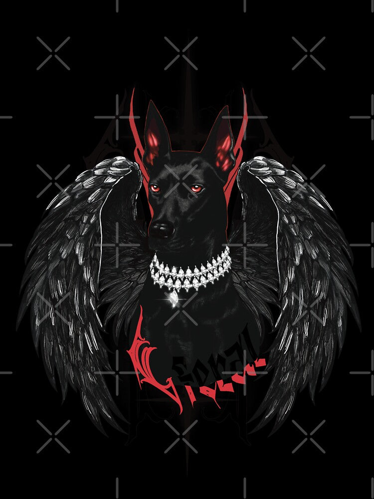 Cyber Gothic Doberman | Dark Angel Y2K Dog Design with Luxury Punk Vibe by Pandositive