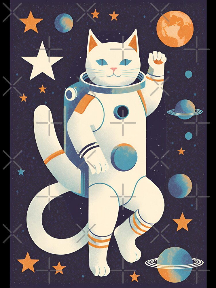 Cat astronaut / retro futuristic / mid century by Barbzzm