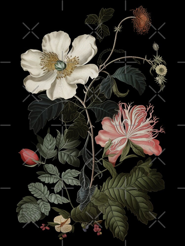 Dark Victorian Botanical Poster by Enyr