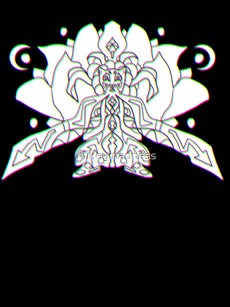 3d Cat Monk With Lotus Flower - Psychedelic Art by mikeymadness