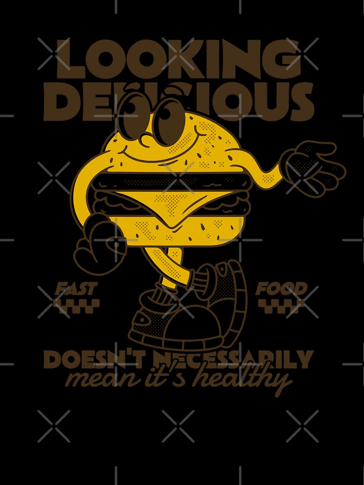 Looking delicious doesn't necessarily mean it's healthy. Burger mascot character by adipra