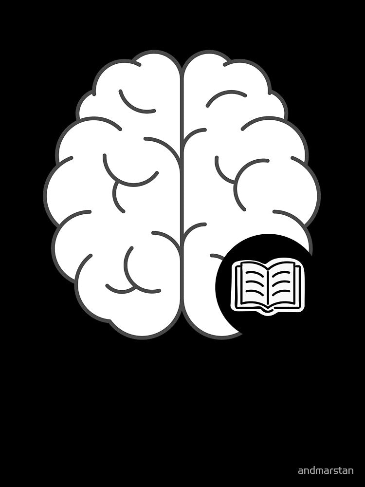 Brain Loves Books (Black & White) by andmarstan