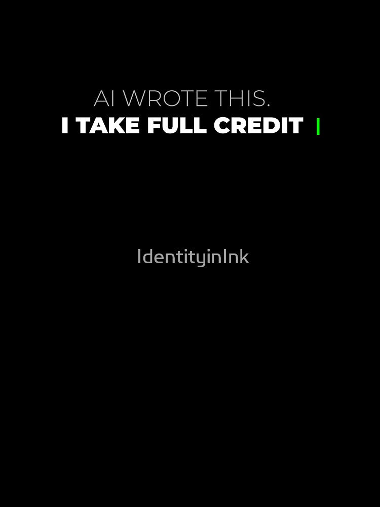 AI Wrote This I Take Full Credit - Funny AI Coding Humor Programmer Gift by IdentityinInk