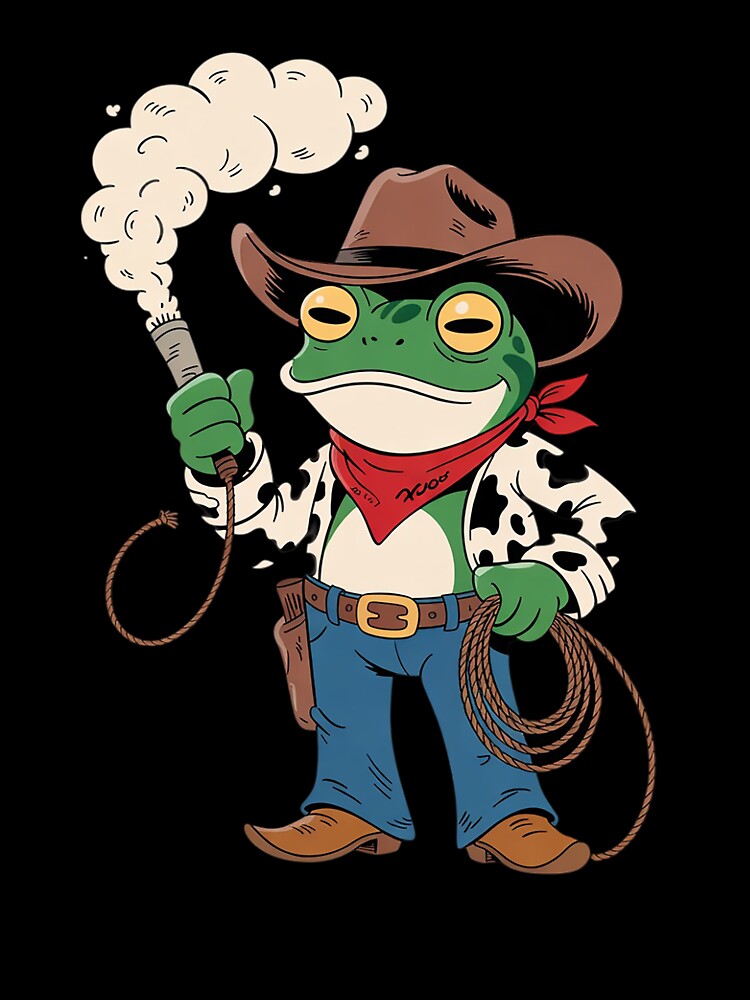 Cowboy Frog Farting Funny Meme Farts Humor Sarcastic3 by RuthGAArt