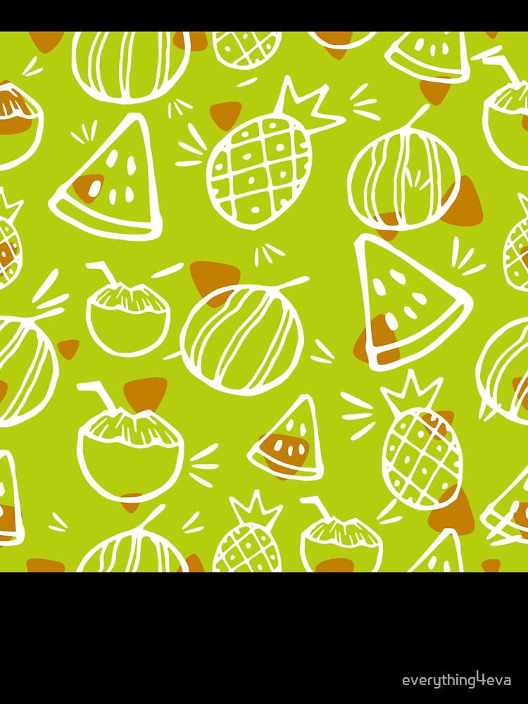 Lime Green Tropical Fruit Sketches Pattern by everything4eva
