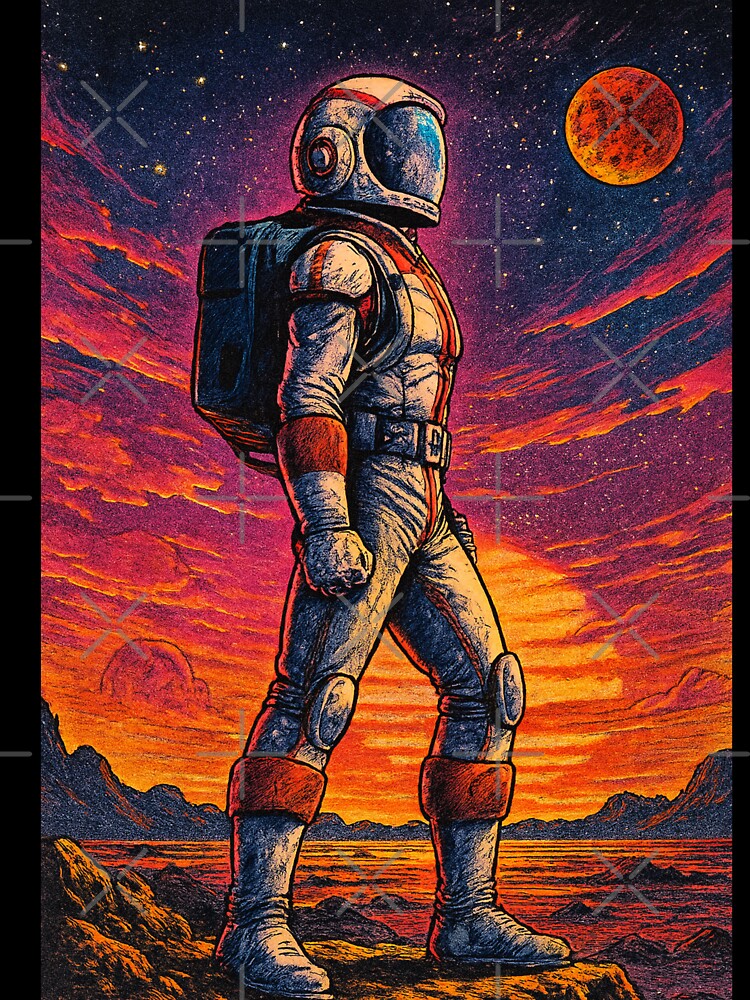 Retro Astro Soldier: Science Fiction Martian Explorer by JonelleTshirts