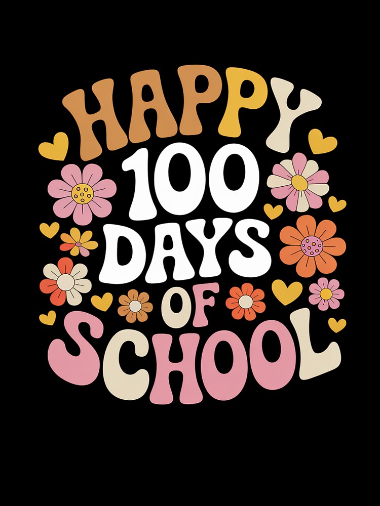 Groovy 100 Days of School Teacher Kids Retro Happy 100th Day by grounabslaninal