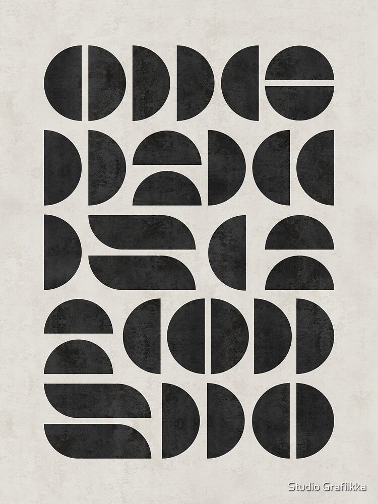 Half Circle Glyphs 01 - Minimal, Abstract - Mid Century Modern Art Half Circle Glyphs 01 - Minimal, Abstract - Mid Century Modern Art by Studio Grafiikka