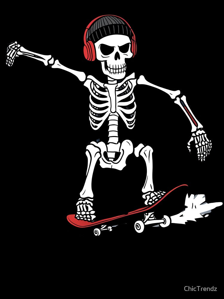 Comic Style Skater Skeleton by ChicTrendz