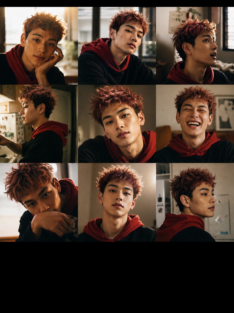 Anime Boyfriend Photo Collage | Photorealistic Pink-Haired Heartthrob | Manga Inspired Aesthetic Merchandise by RandomlyPopUps
