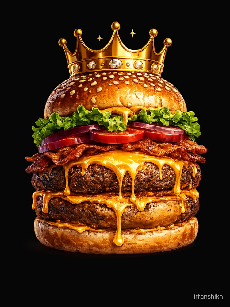 Royal Crown Cheeseburger: Luxury Premium Gold Crown Gourmet Burger by irfanshikh