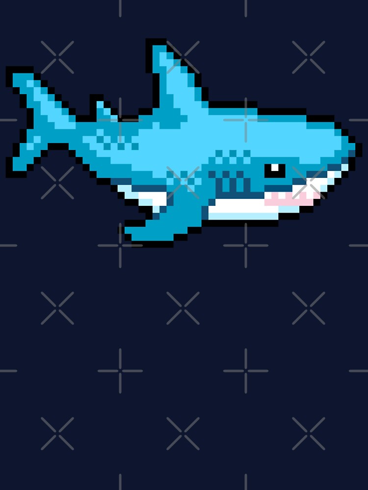 Cute Shark Pixel Art by HeatherUnderground