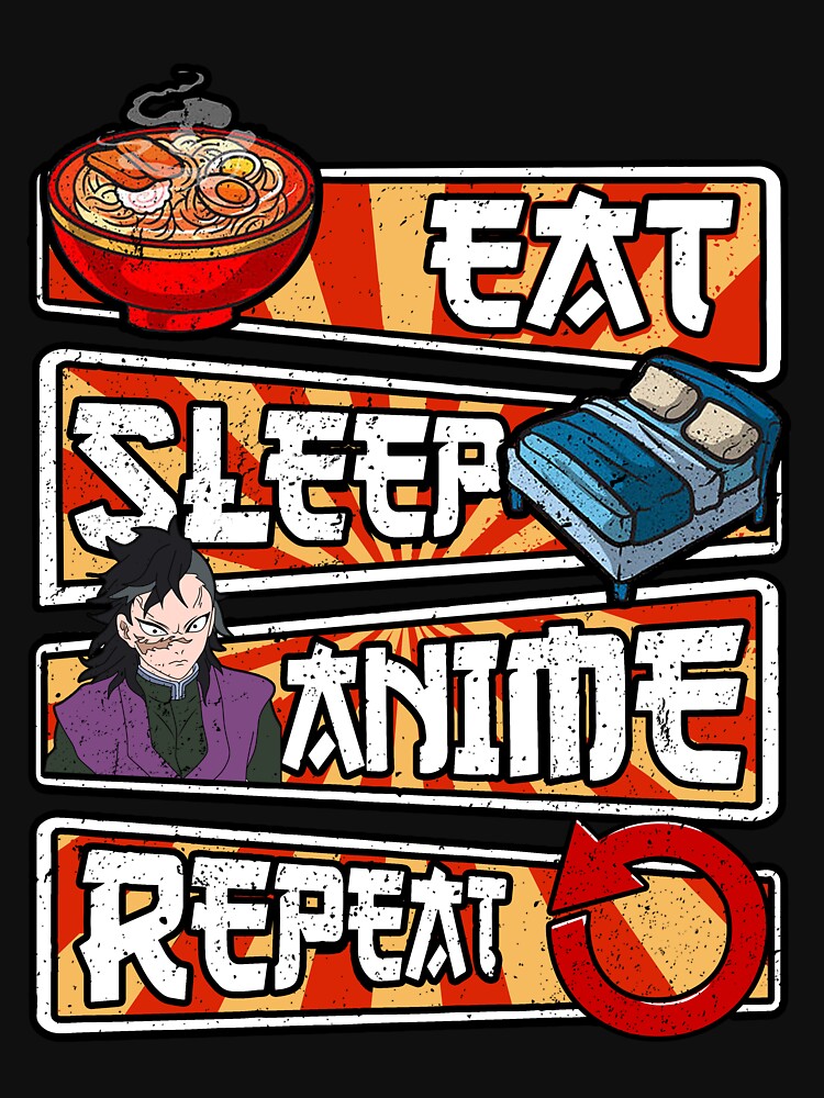 Genya Shinazugawa eat sleep and watch anime art gift by Carrollchael95