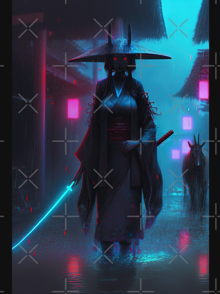 Female Samurai Oni | Neon Japan by GoblinDSGN