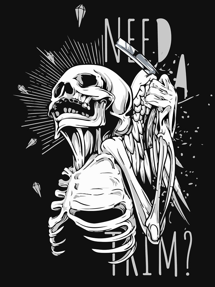 Need A Trim Slim Fit T-Shirt : Barber Sugar Skull by sakhi25