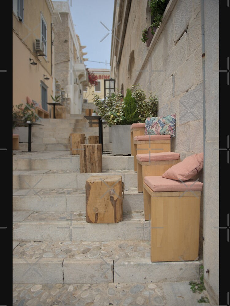 Quaint cafe on steps by iam01110011