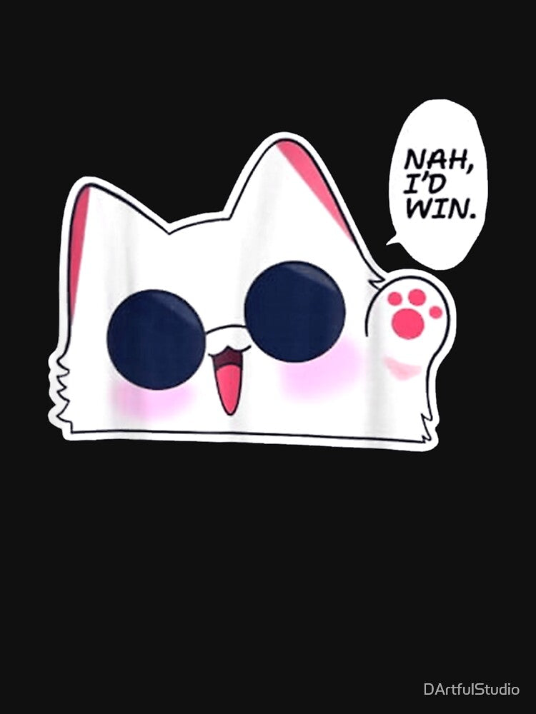 Nah I'd Win Gojo Cat Japanese Meme Funny T-Shirt by DArtfulStudio