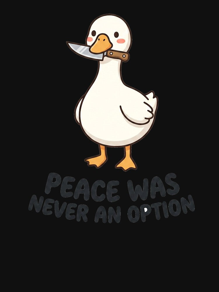 Knife Goose - Peace Was Never an Option // Silly Animal Sticker by Astraphyllia