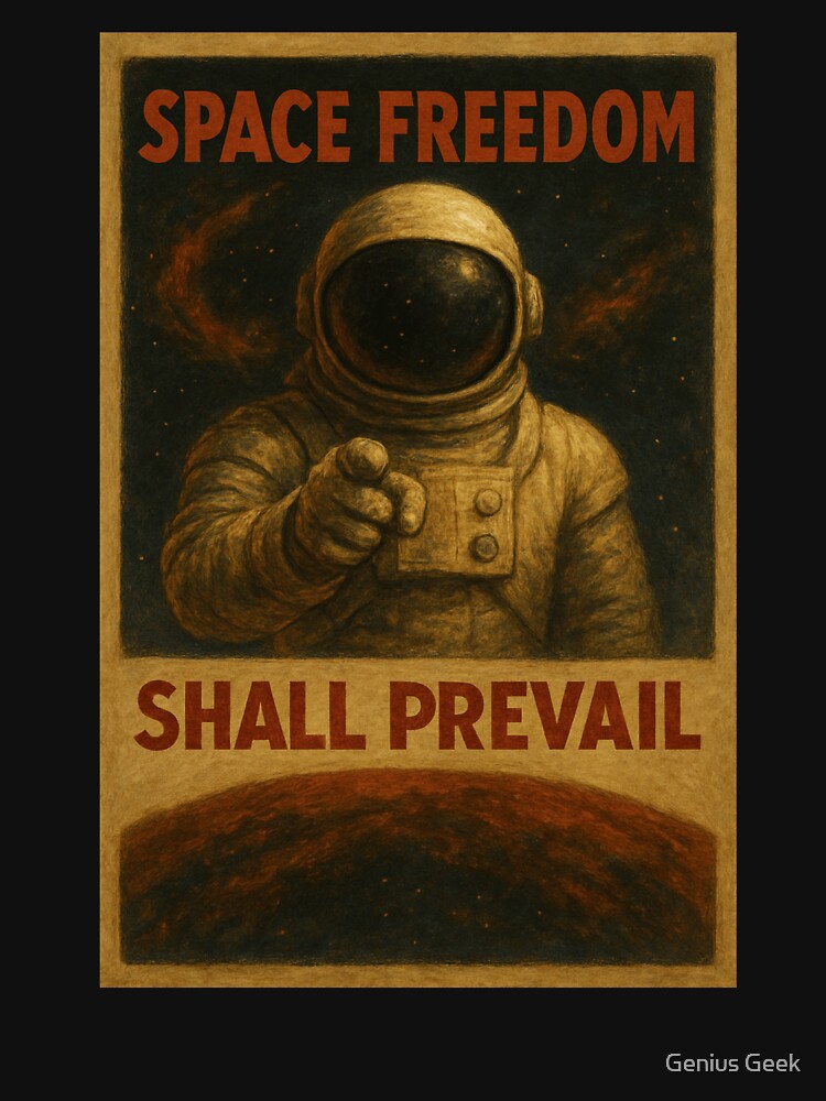Vintage Space Explorer Propaganda Style Poster by Genius Geek