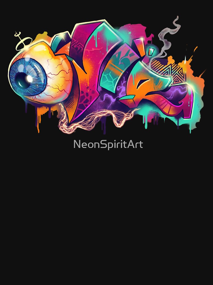 OLLIE – Neon Eye Graffiti Street Art by NeonSpiritArt