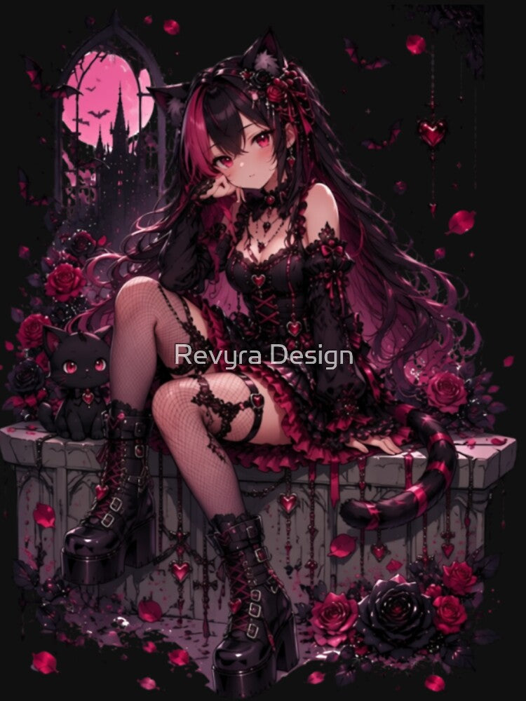 Copy of Copy of Copy of Copy of Copy of Copy of Copy of Copy of Copy of Copy of  Cute Gothic Anime Girl Everything Sucks by Revyra Design