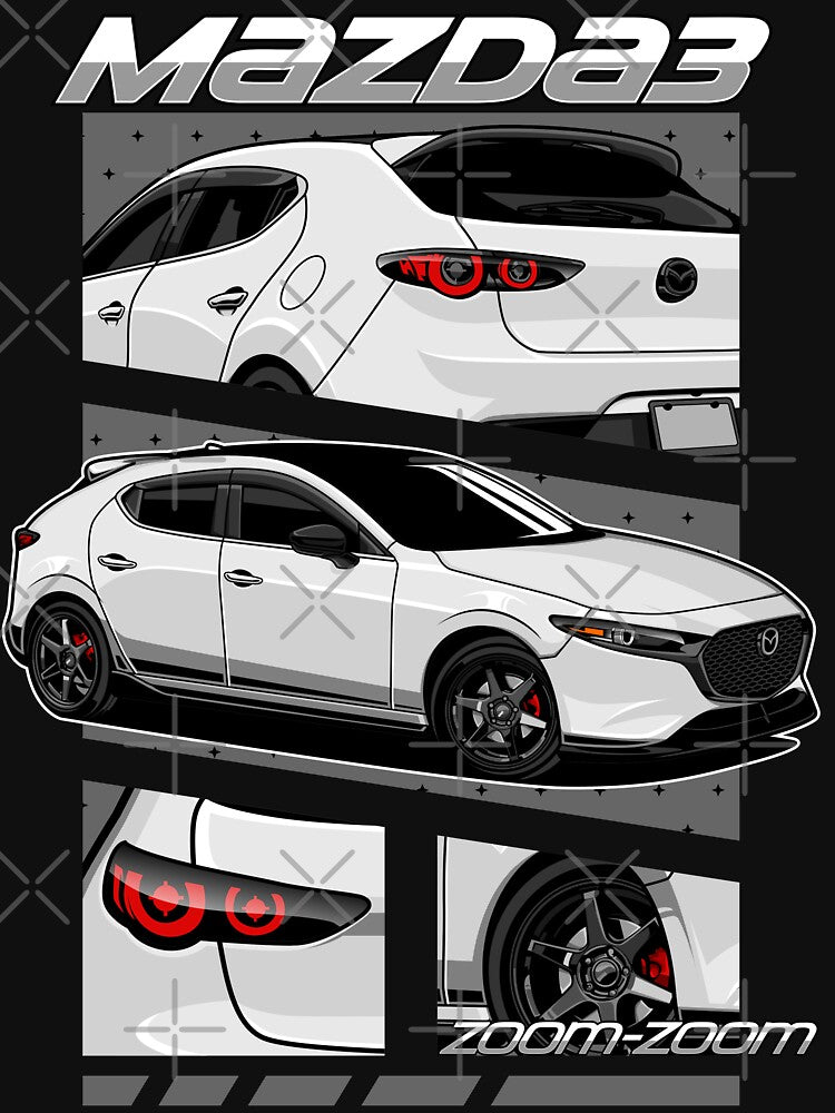 White Mazda 3 Zoom-zoom by vektoranda