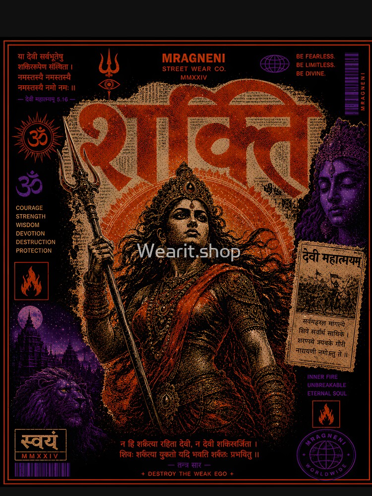 Shakti - Goddess Durga Aesthetic Streetwear Design by Wearit.shop