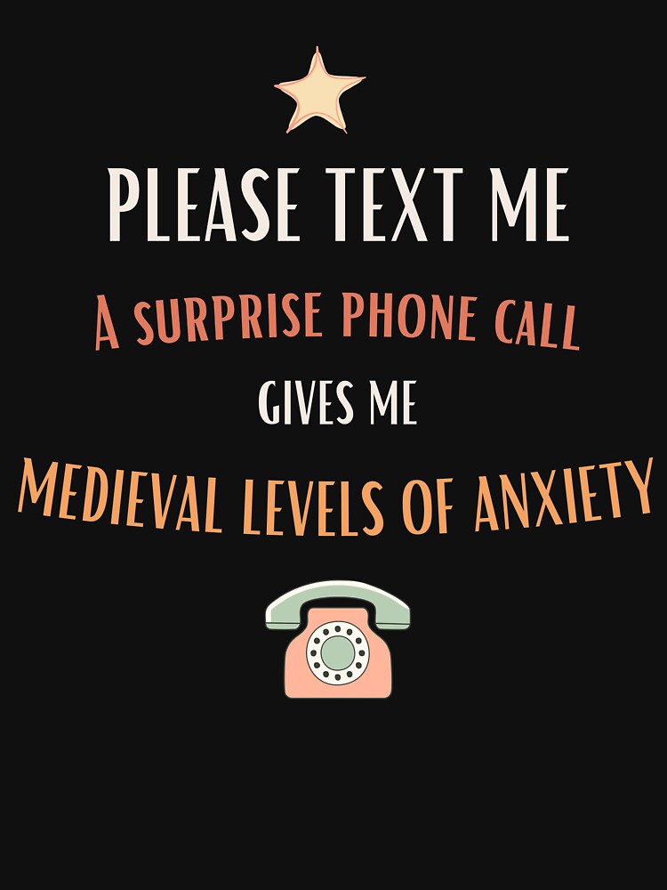 Please Text Me Surprise Phone Call Funny Retro Sarcastic by WonderMugStudio