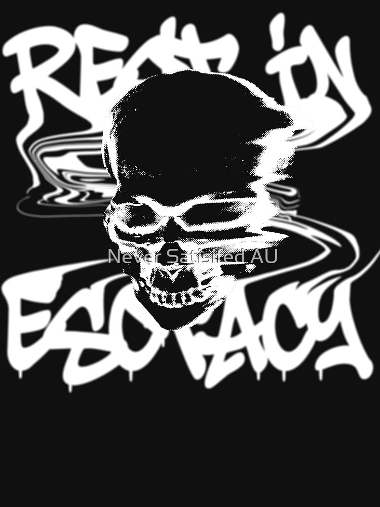Rest In Ecstasy – Distorted Skull Graffiti Streetwear Design by Never Satisifed AU