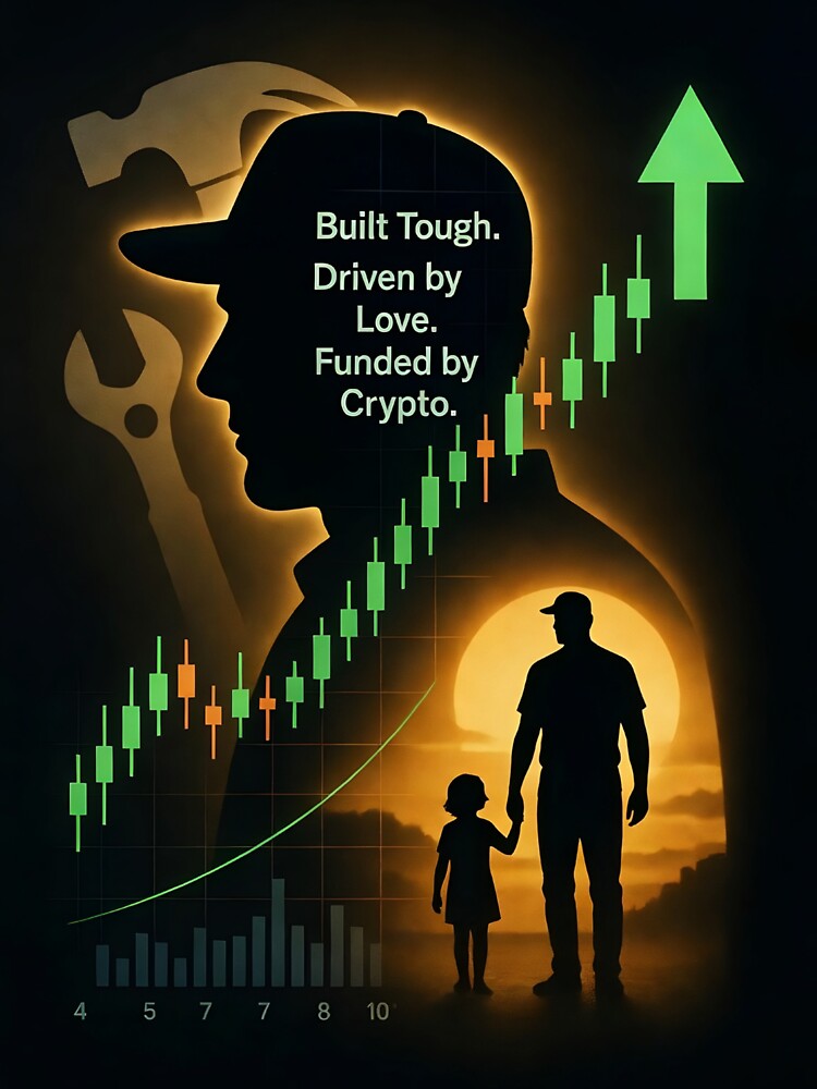 Built Tough Funded By Crypto Trading Dad Gift by Hazelartdesign
