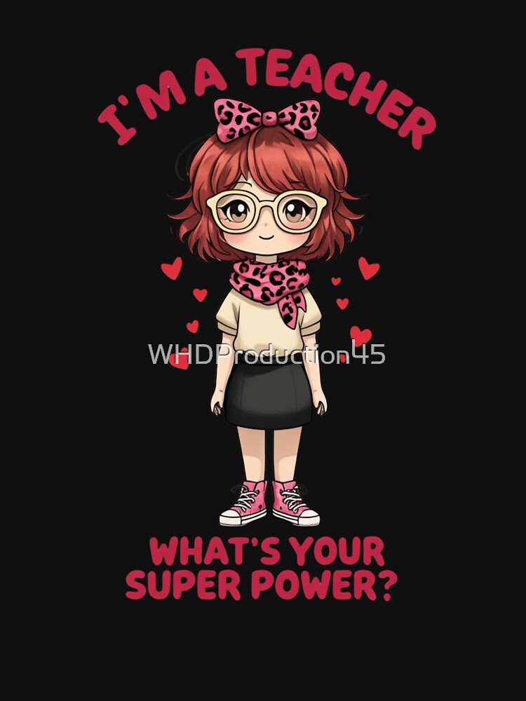 I’m a Teacher What’s Your Superpower | Cute Cartoon Teacher Illustration by WHDProduction45