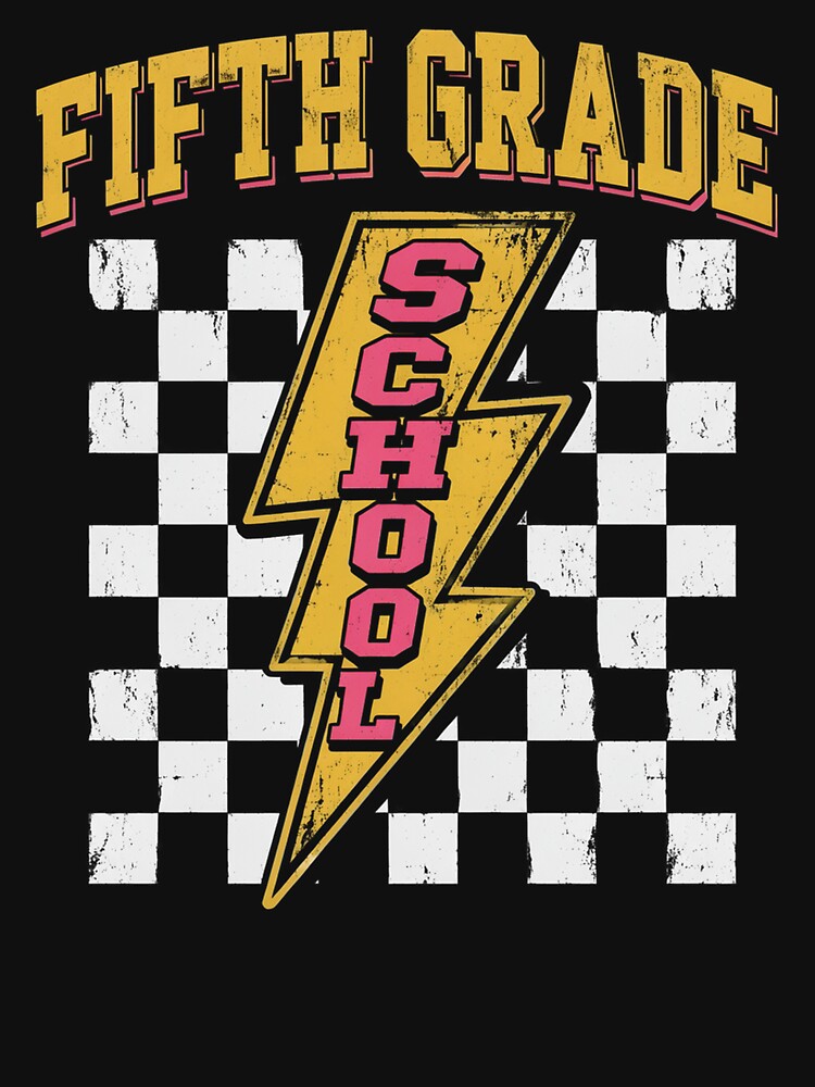 Fifth Grade Lighting Bolt Pencil Retro 5th Grade Teacher by OlakunleOloroz