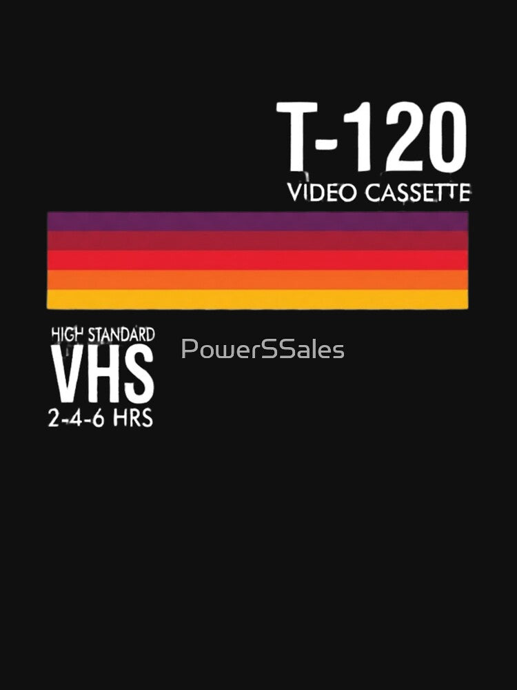 T-120 VHS Retro Vintage Tape Shirt by PowerSSales